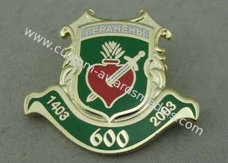 3D Stamped Gold Enamel Lapel Pin Badge With Synthetic Enamel 1.5 Inch
