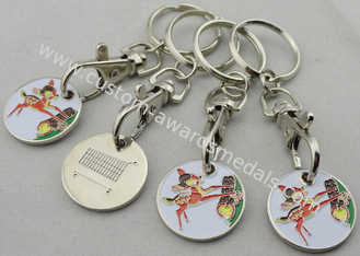 Die Stamping Iron Animal Trolley Coin, Shopping Trolley Token Keyring with Hook