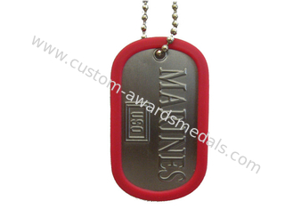Iron, Brass, Copper Marines Dog Tag, Aluminum Stamped Personalized Dog ID Tags With Silicon Silencer