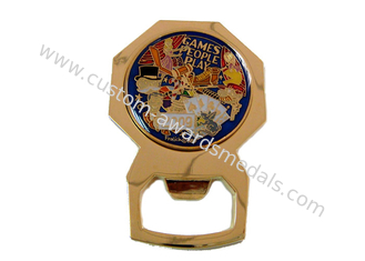 Zinc Alloy Games People Play Metal Bottle Opener With Removable Part, Gold Plating For Promotional Gift, Club
