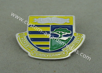 School Die Stamped Soft Enamel Pin With Brooch , Iron Badge Pin